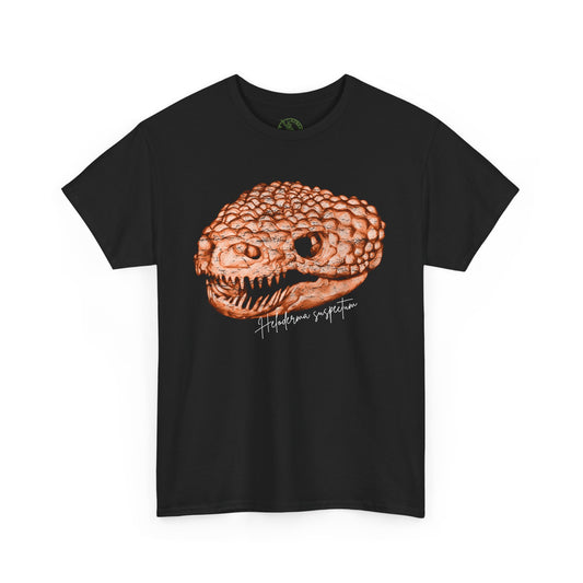 Gila Monster Skull Unisex Heavy Cotton Tee - Edgy Snake Skull Graphic T-Shirt